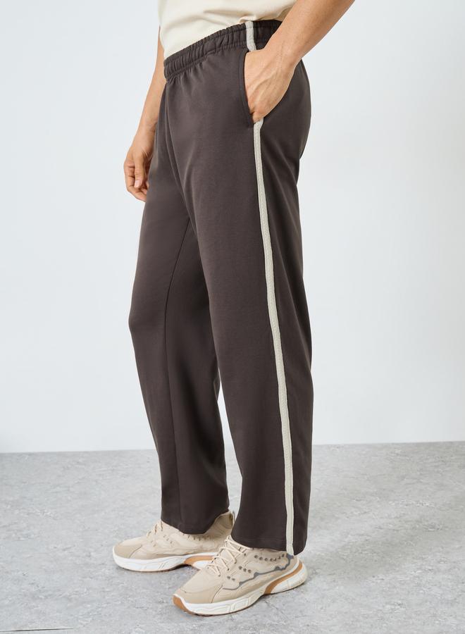 Styli Men Brown Striped Relaxed Joggers - Image 4